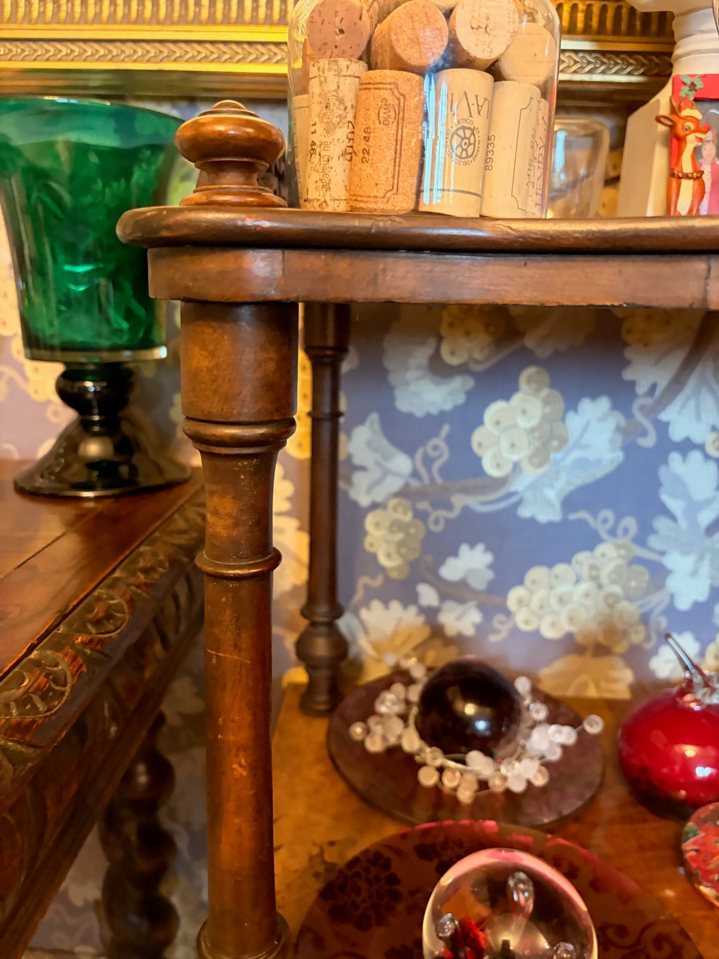 Victorian Carved Walnut Three-Tier Whatnot Side Table