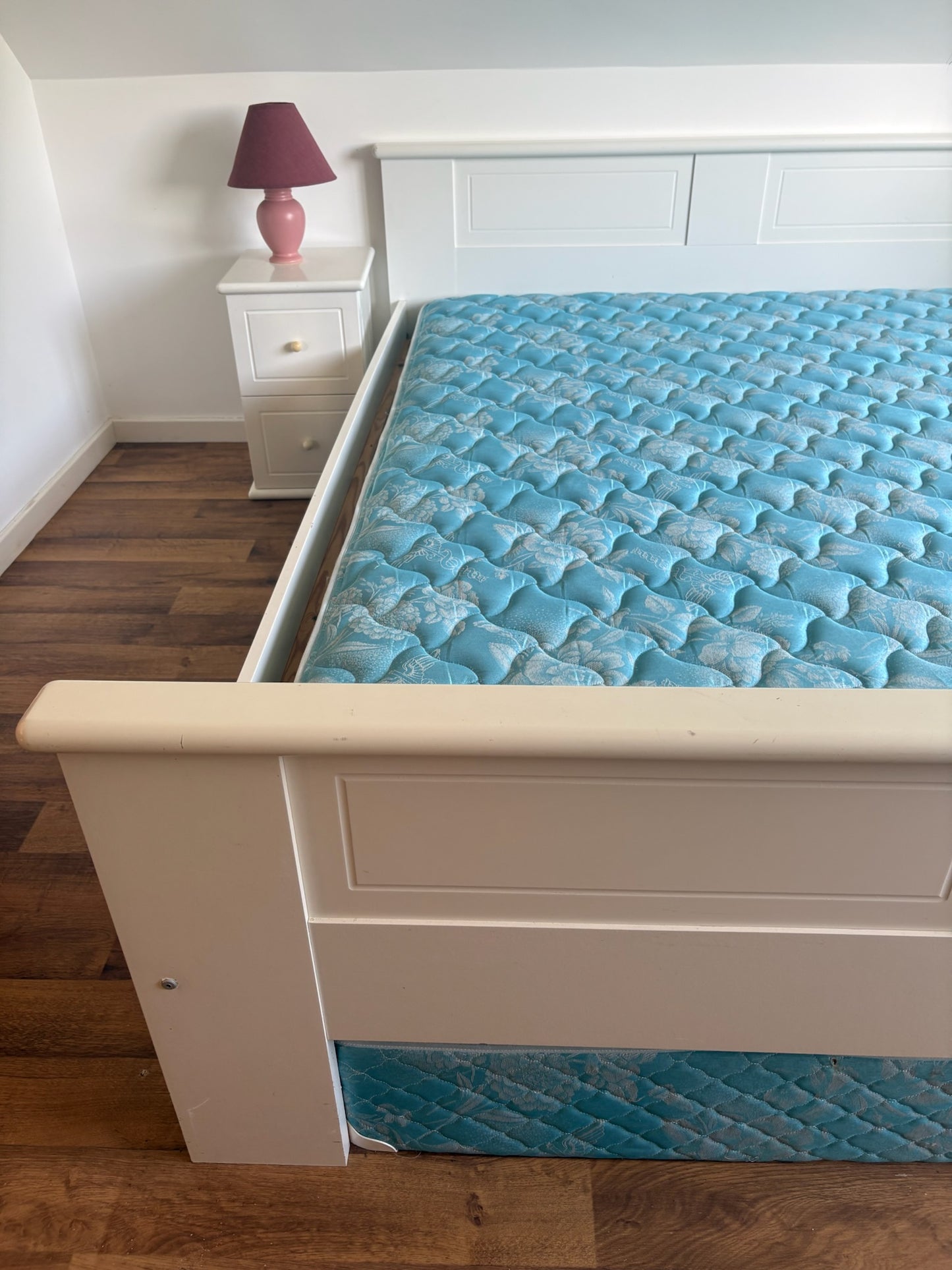 White Double Bed