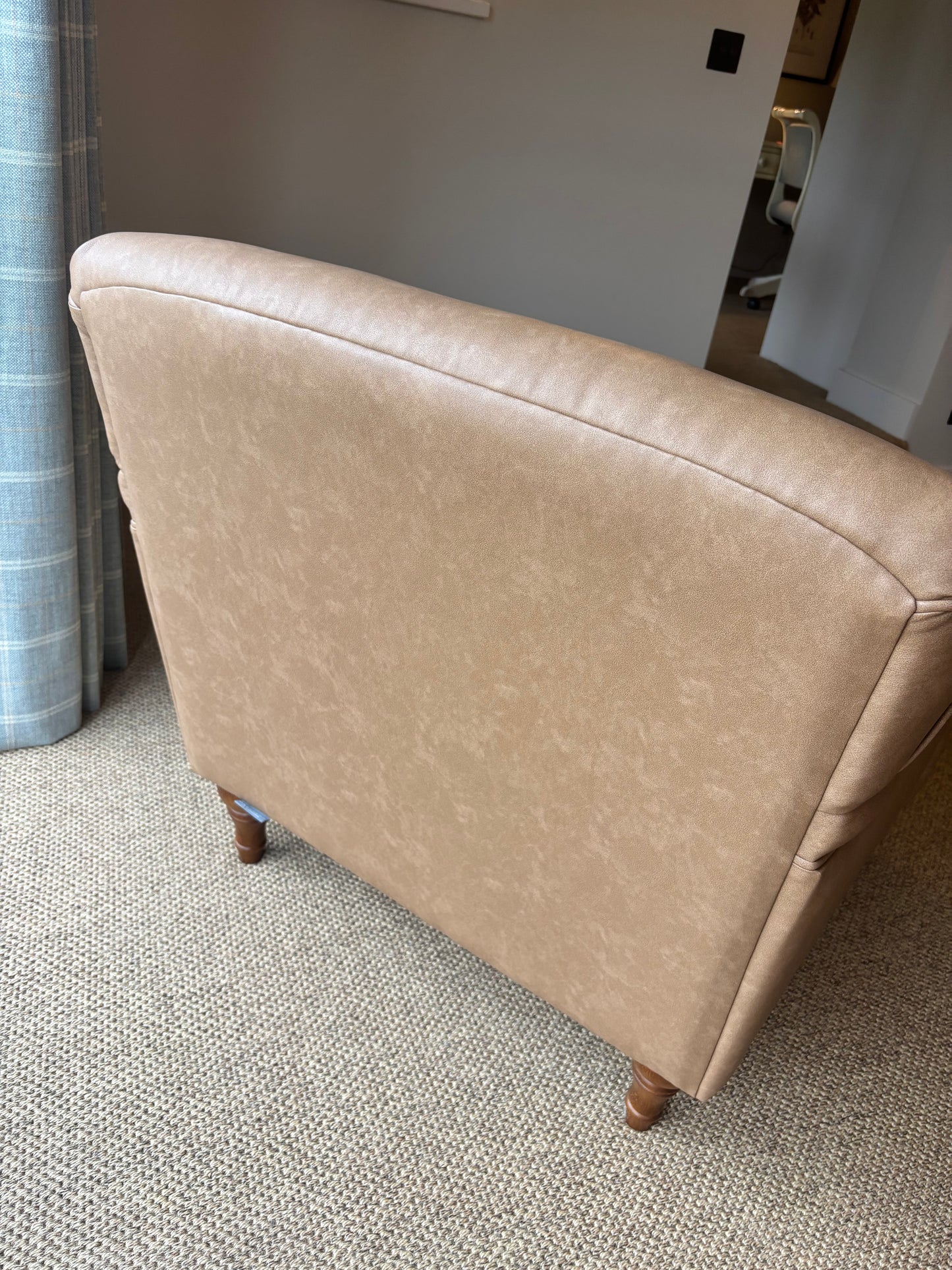 Darlings of Chelsea Pair of Leather Brown Armchairs