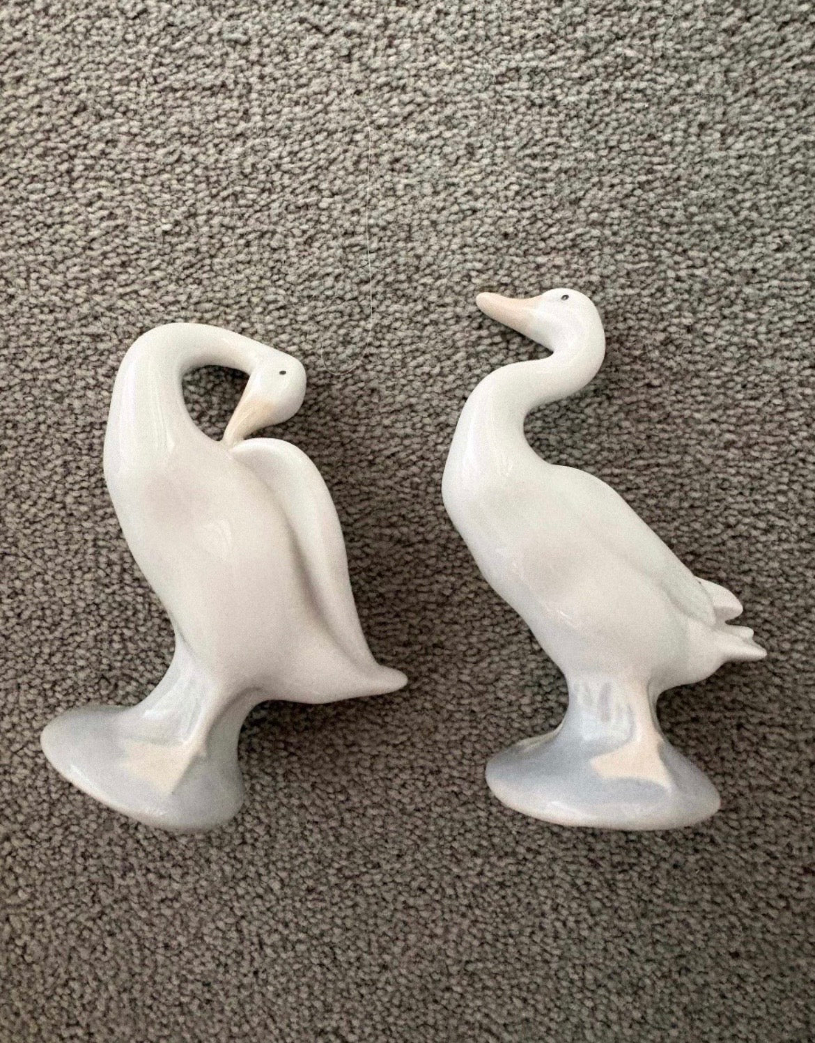 vintage Lladró glazed porcelain duck figurines