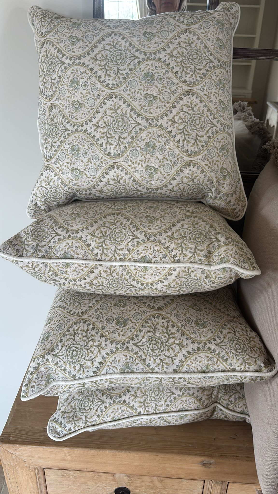 Set of Cream patterned Cushions