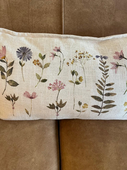 Pair of Linen Flower Cushions