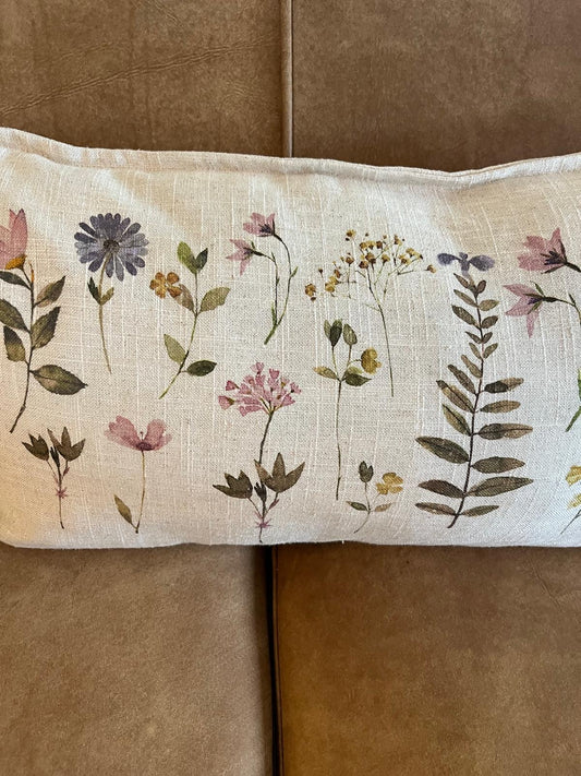 Pair of Linen Flower Cushions