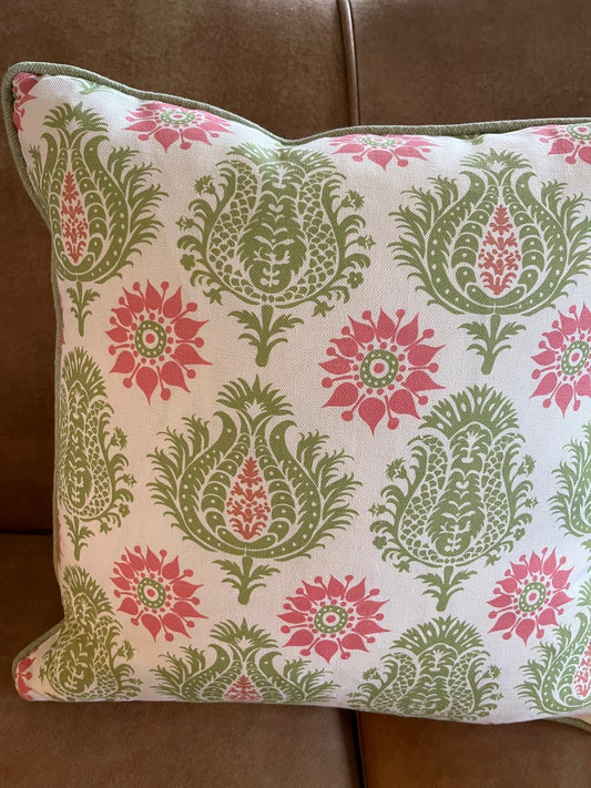 Pair of Pink & Green Cushions