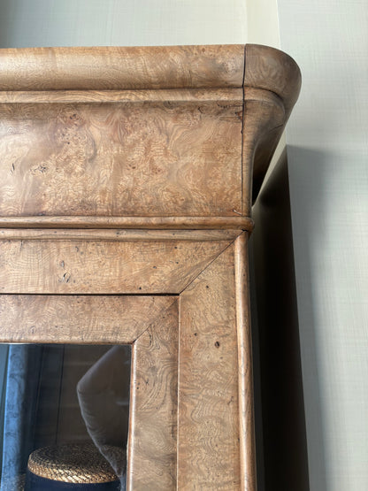Antique Walnut Library Cabinet with 4 Static Shelves