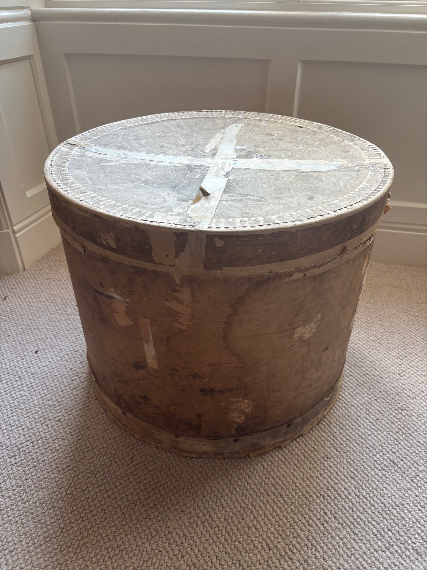 Rustic Hat Box Side Table