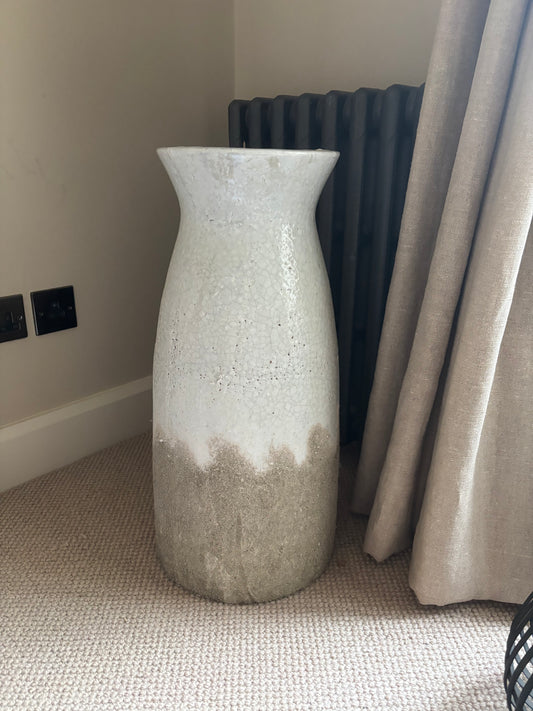 Two Tone Glazed Stone Vase (Large)