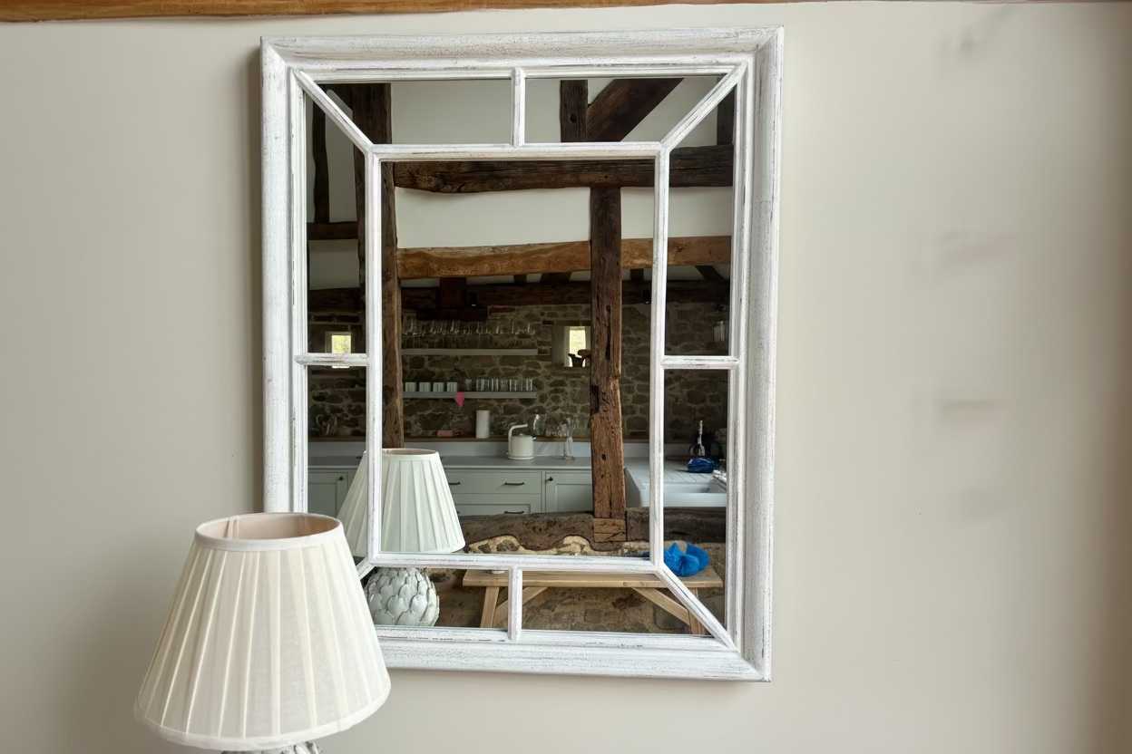 Distressed White Mirror