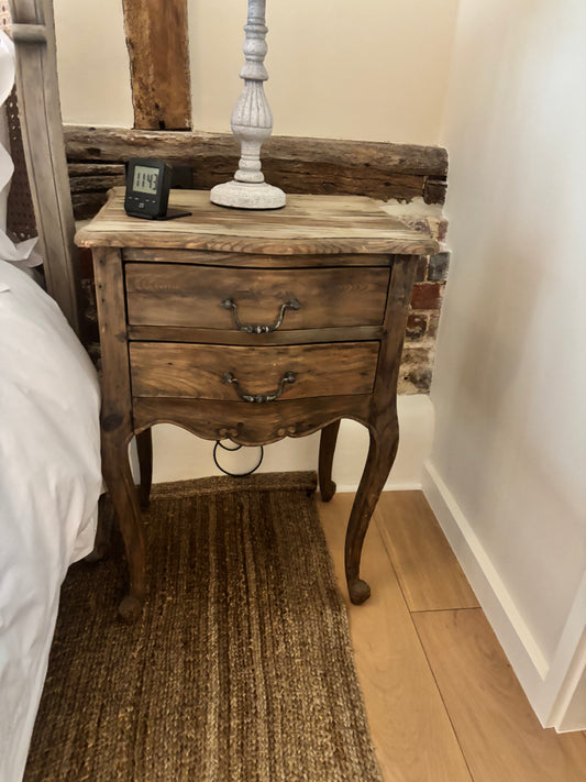 French Bed Company Pair Limed Oak Bedside Tables