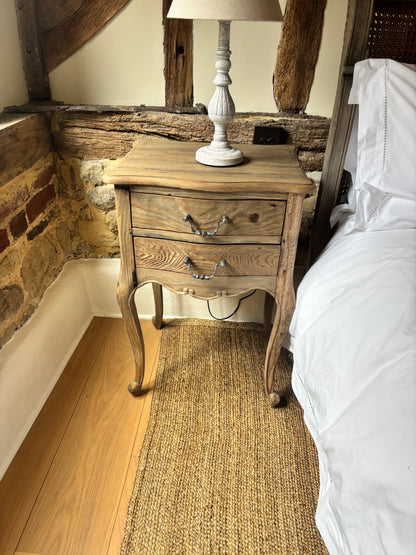 French Bed Company Pair Limed Oak Bedside Tables