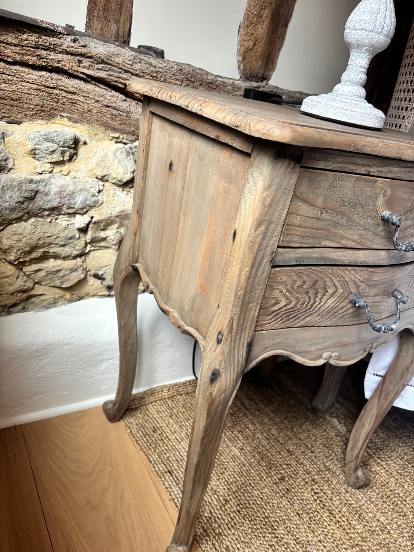 French Bed Company Pair Limed Oak Bedside Tables