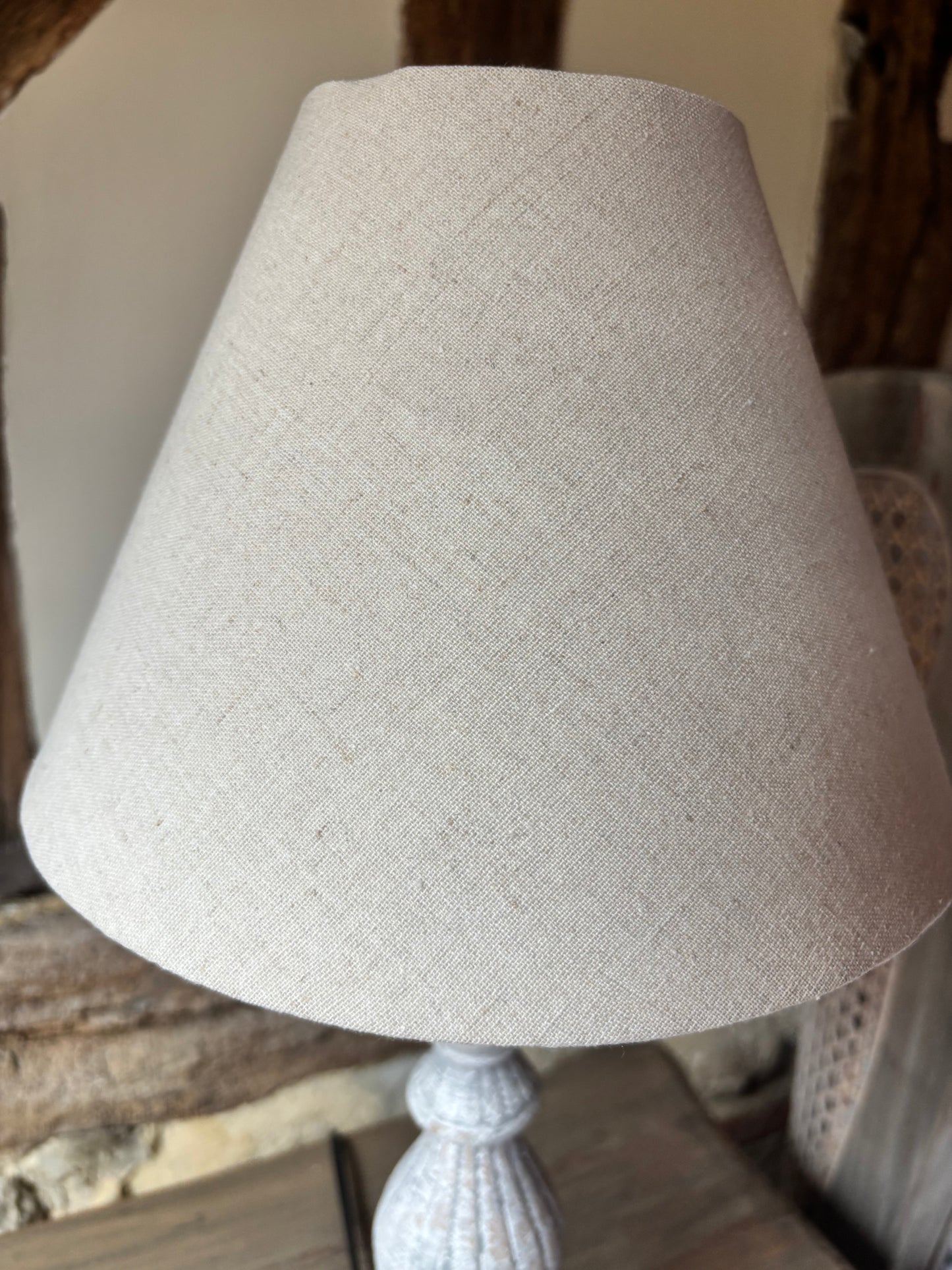 Pooky Pair Small Grey base Lamps with Beige Shades