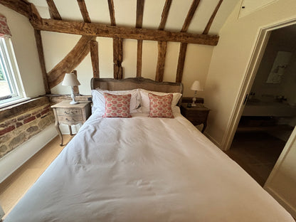 French Bed Company Kingsize Bed With Rattan Sculped Headboard