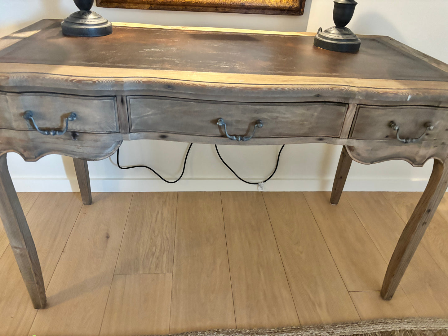 French Bed Company Leather Topped Oak Desk