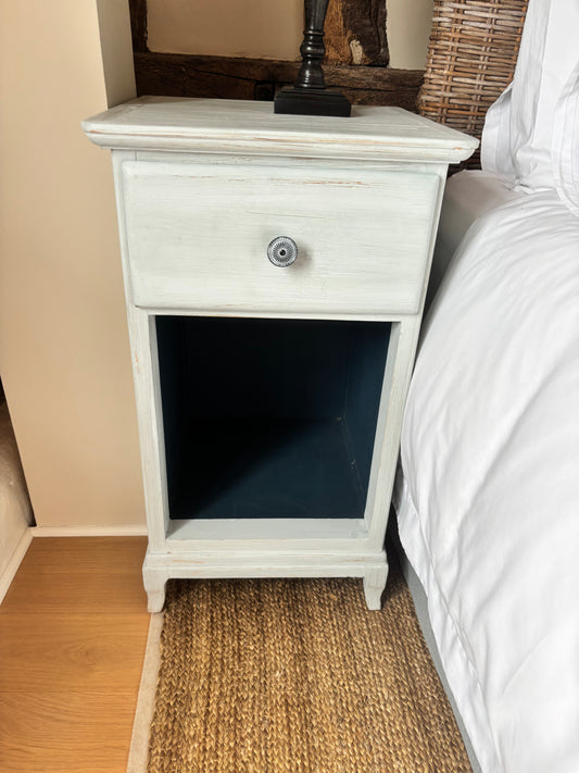 Pair Loaf French Blue/Grey Bedside Tables
