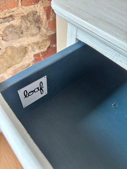 Pair Loaf French Blue/Grey Bedside Tables