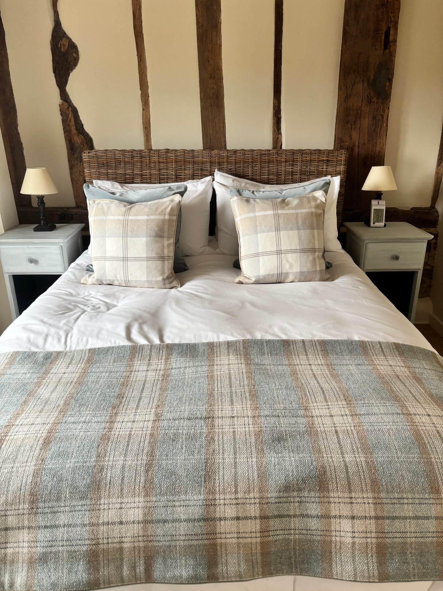 Kingsize Divan Bed with Cane Headboard.  BRAND NEW with Drawers both sides