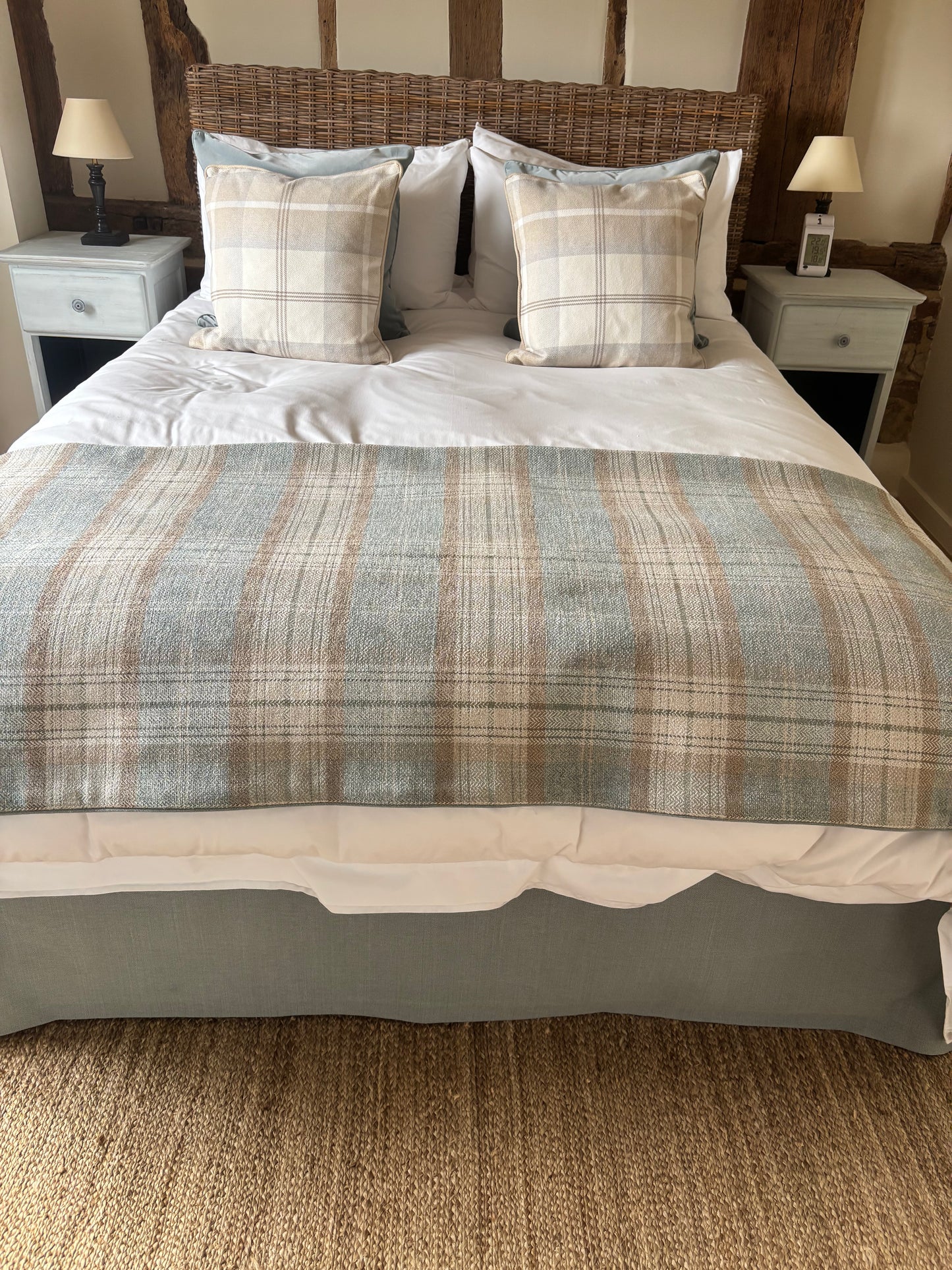 Kingsize Divan Bed with Cane Headboard.  BRAND NEW with Drawers both sides