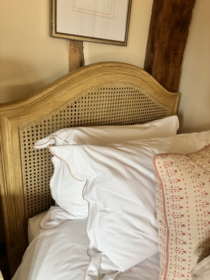 Pair of Coach House Single Divan Beds With Pink and Cream Valences with drawers
