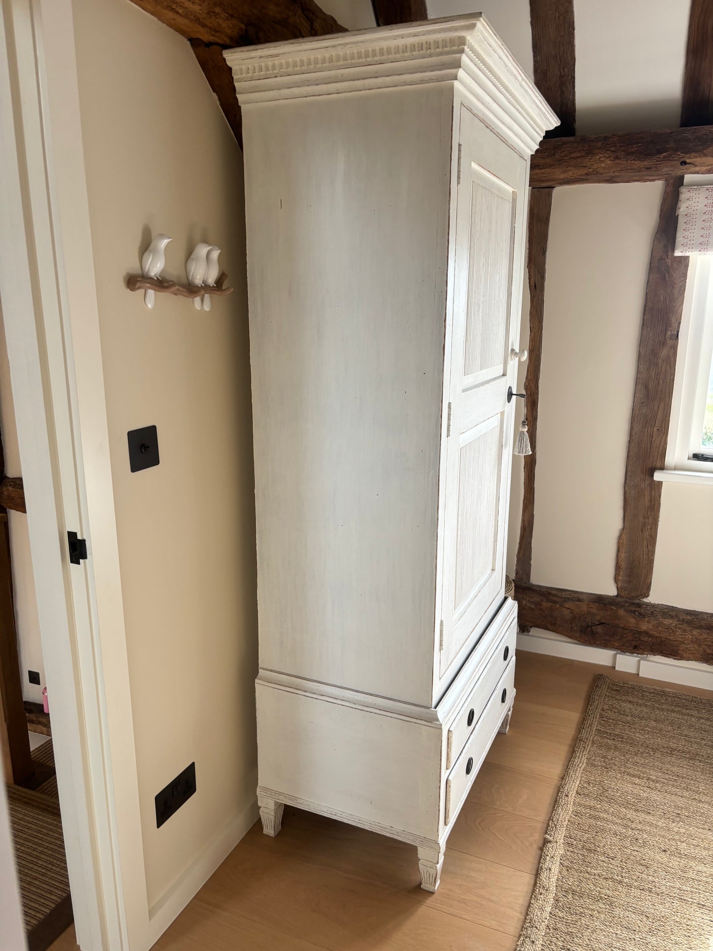 Chelsea Textiles Cream Distressed Wardrobe