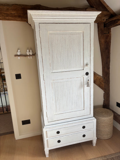 Chelsea Textiles Cream Distressed Wardrobe