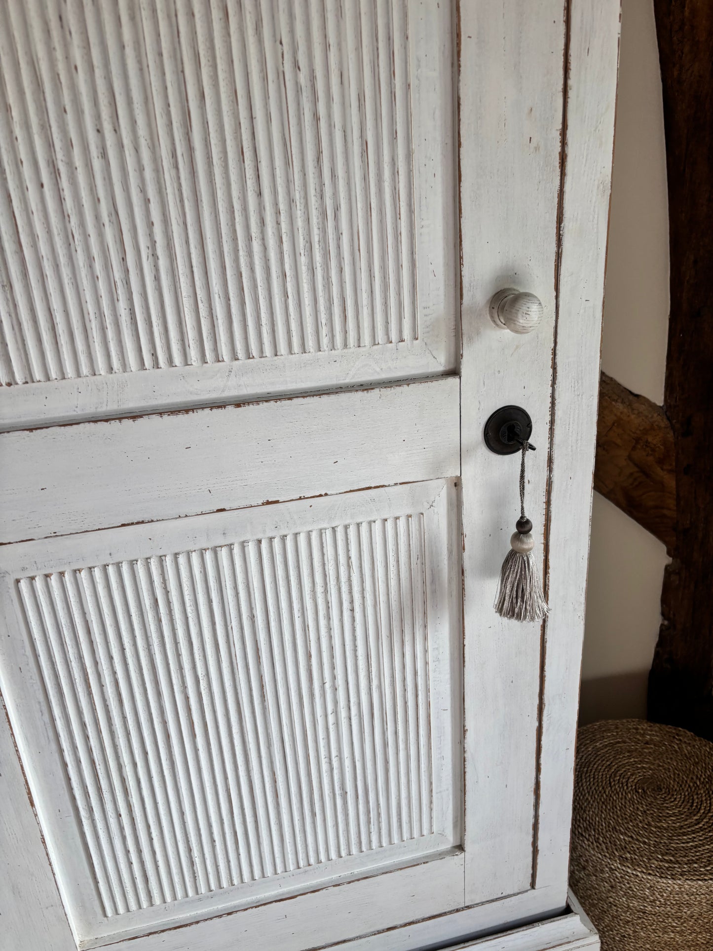 Chelsea Textiles Cream Distressed Wardrobe