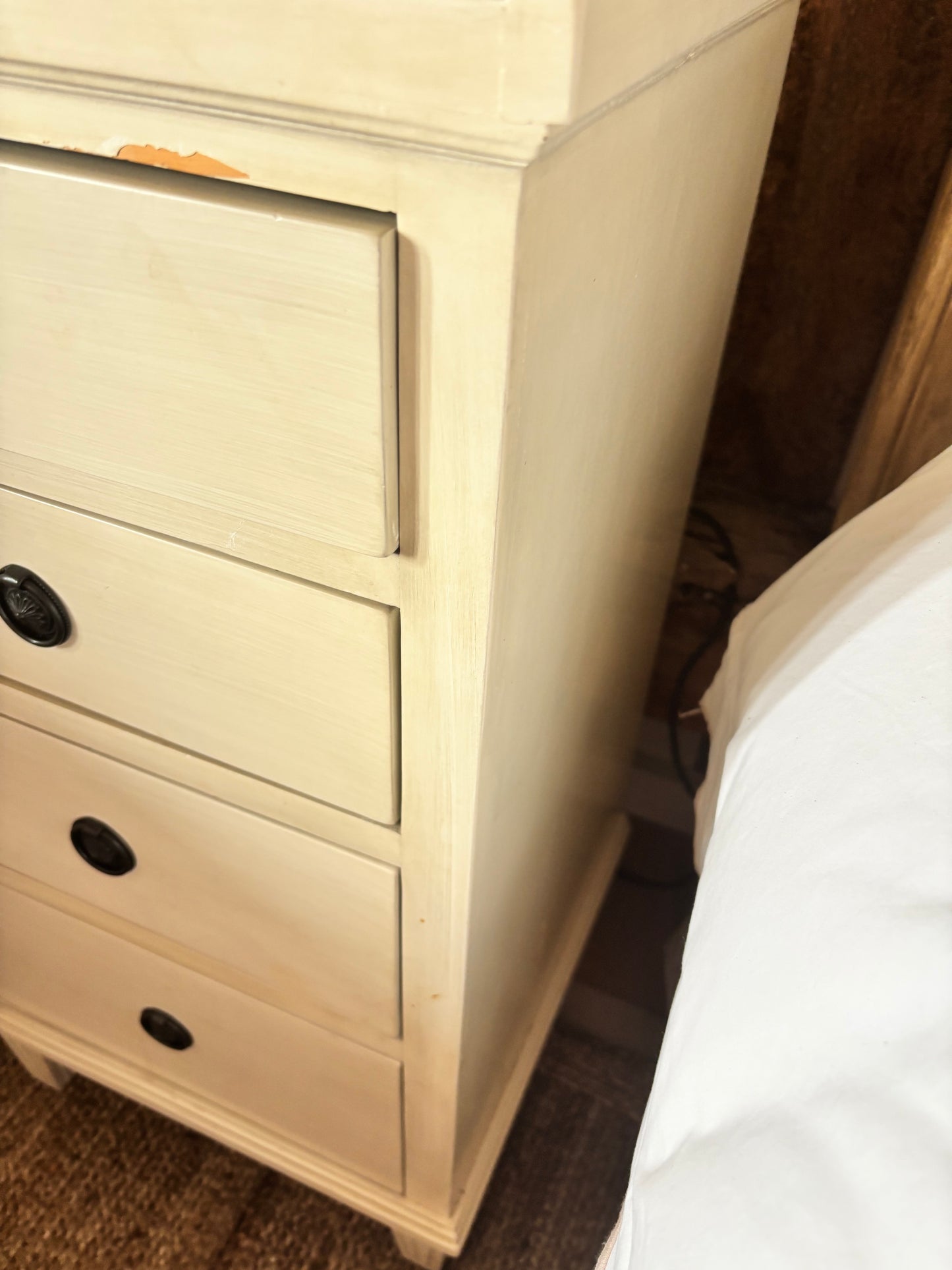 Chelsea Textiles Cream Bedside Table
