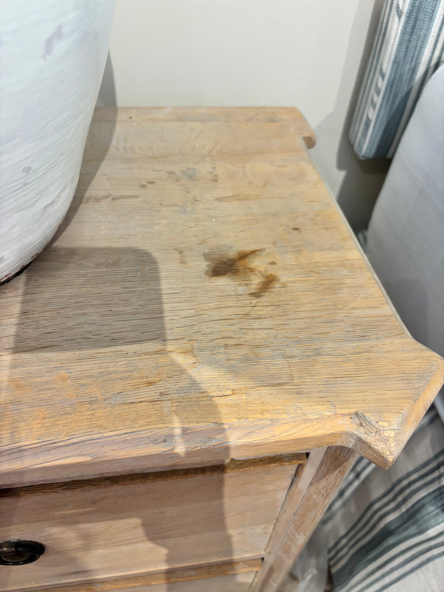 Pair Limed Oak Bedside Tables