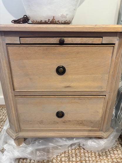 Pair Limed Oak Bedside Tables
