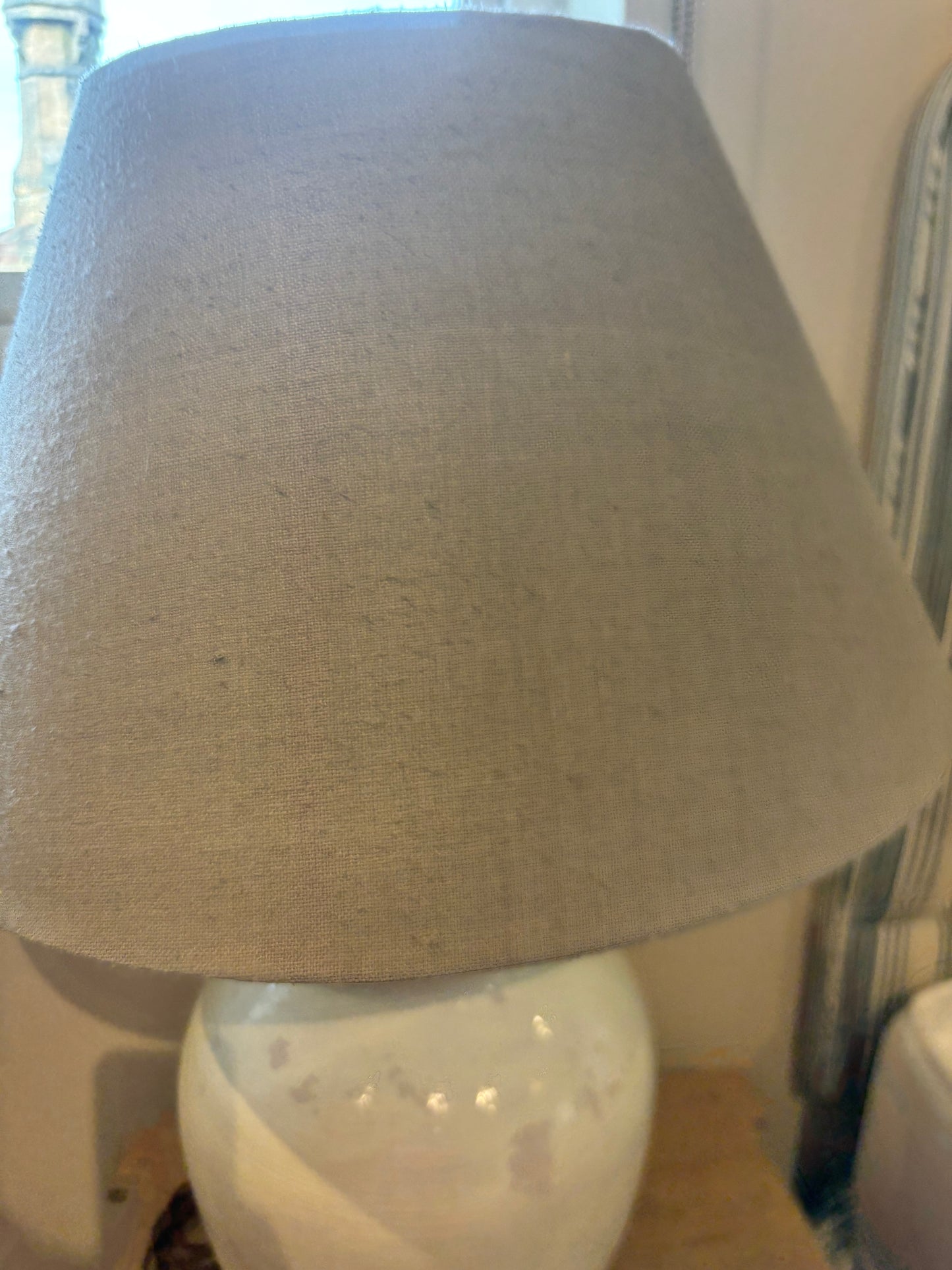 Pair of Cowshed Cream Ceramic Base Lamp and Stone Shade