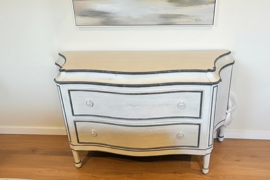 Coach House Chest Of Drawers Bombe Style Cream with Charcoal edgeing