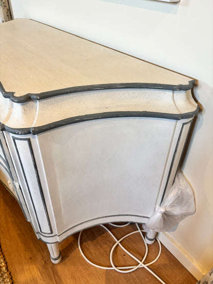 Coach House Chest Of Drawers Bombe Style Cream with Charcoal edgeing