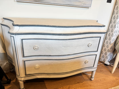 Coach House Chest Of Drawers Bombe Style Cream with Charcoal edgeing