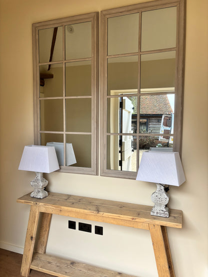 One World Pair Grey Tall Mirrors