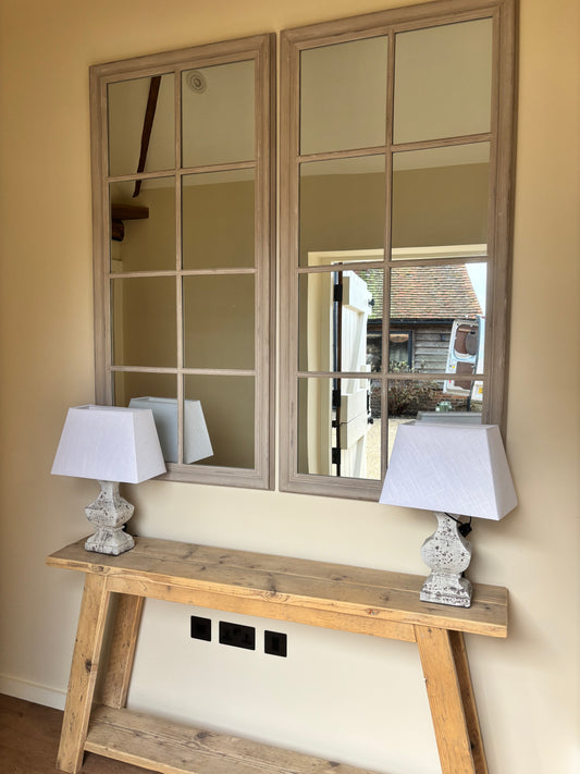 One World Pair Grey Tall Mirrors
