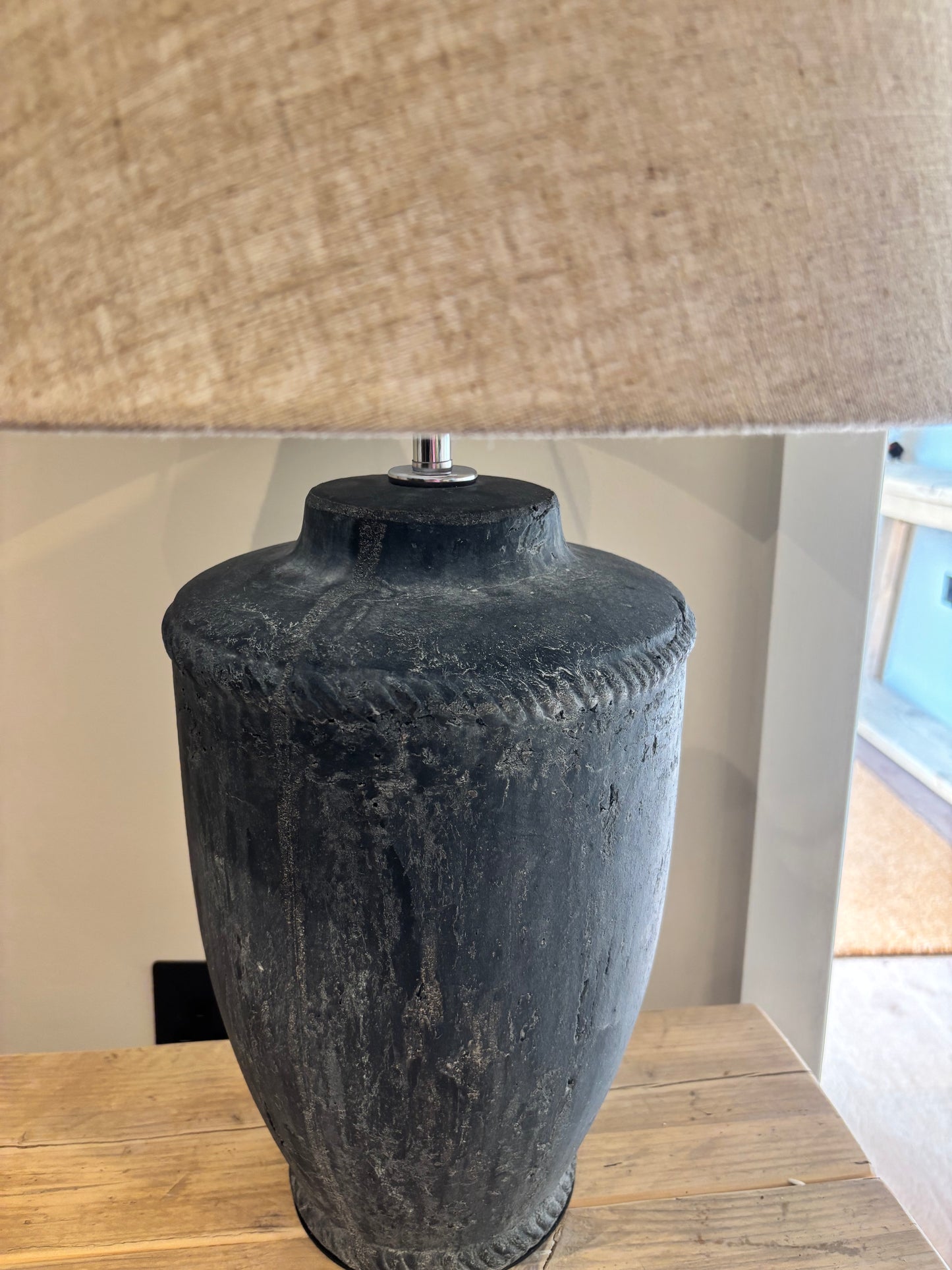 Chosen by Jessica Pair Charcoal Based Lamps with Beige circular shades