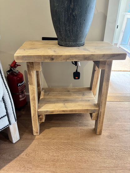 Still and Bloom Pair Washed Oak Side Tables