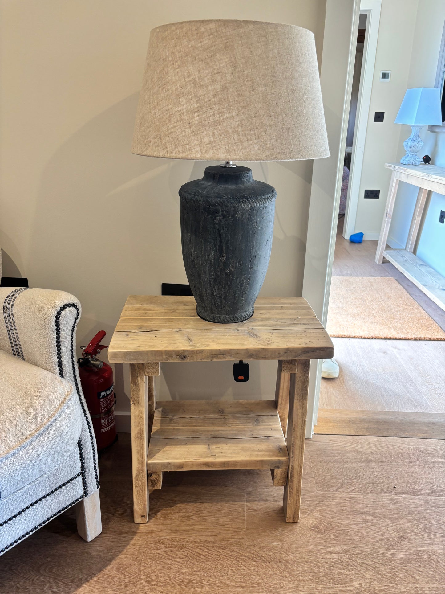 Chosen by Jessica Pair Charcoal Based Lamps with Beige circular shades