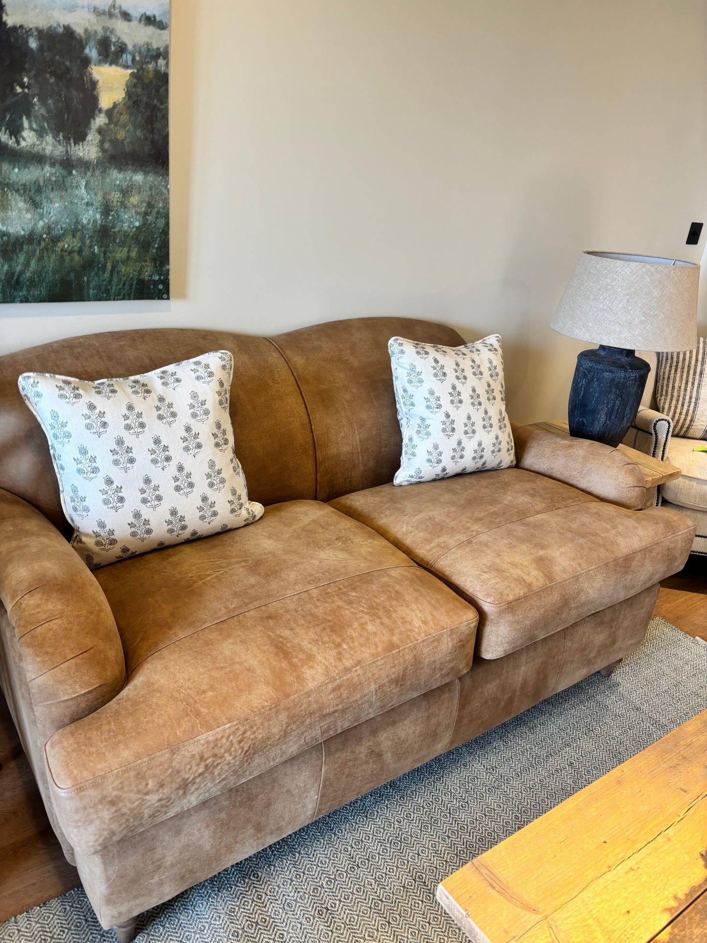 Darlings of Chelsea Brown 2 seater Suede Sofa