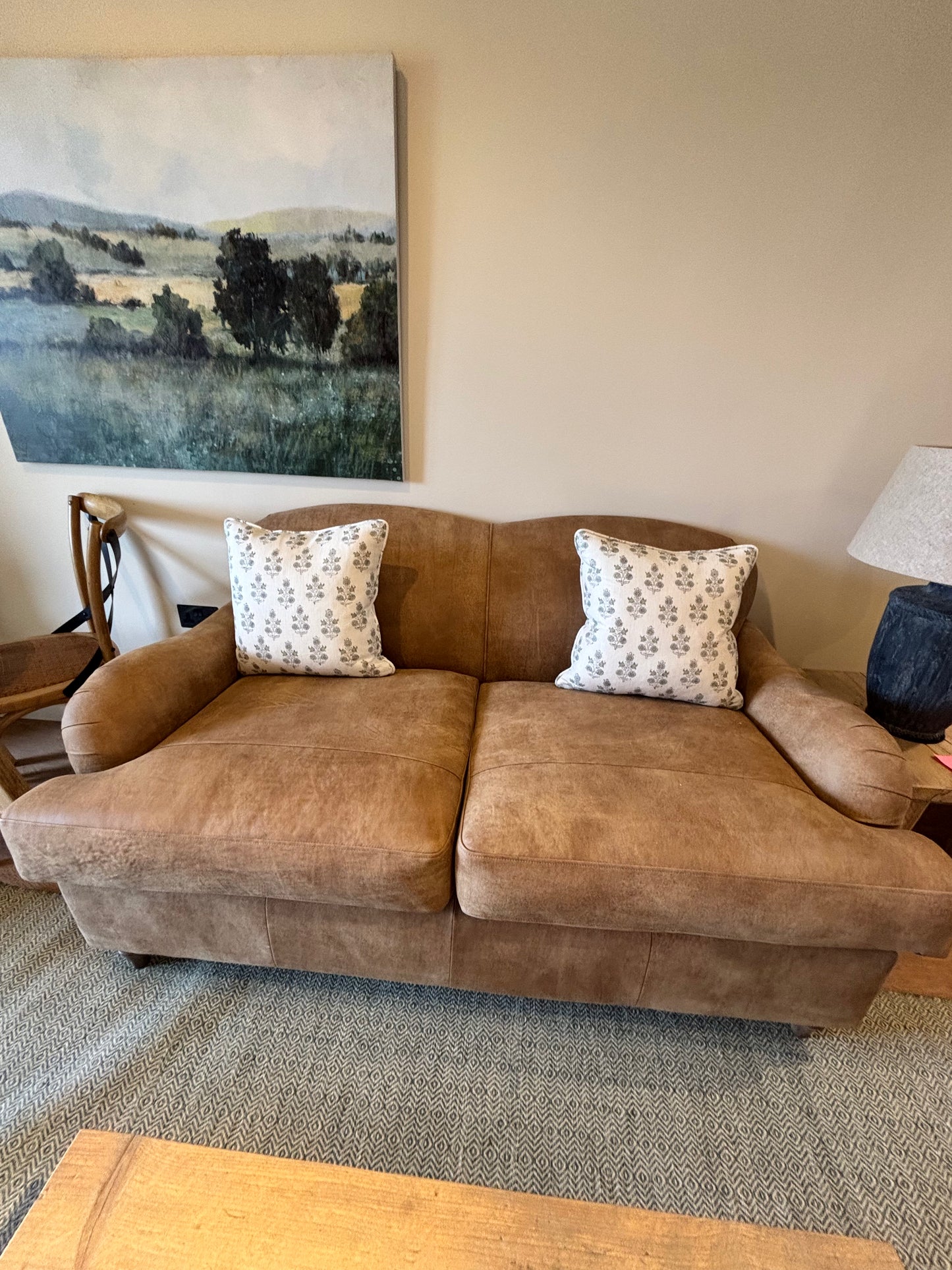 Darlings of Chelsea Brown 2 seater Suede Sofa