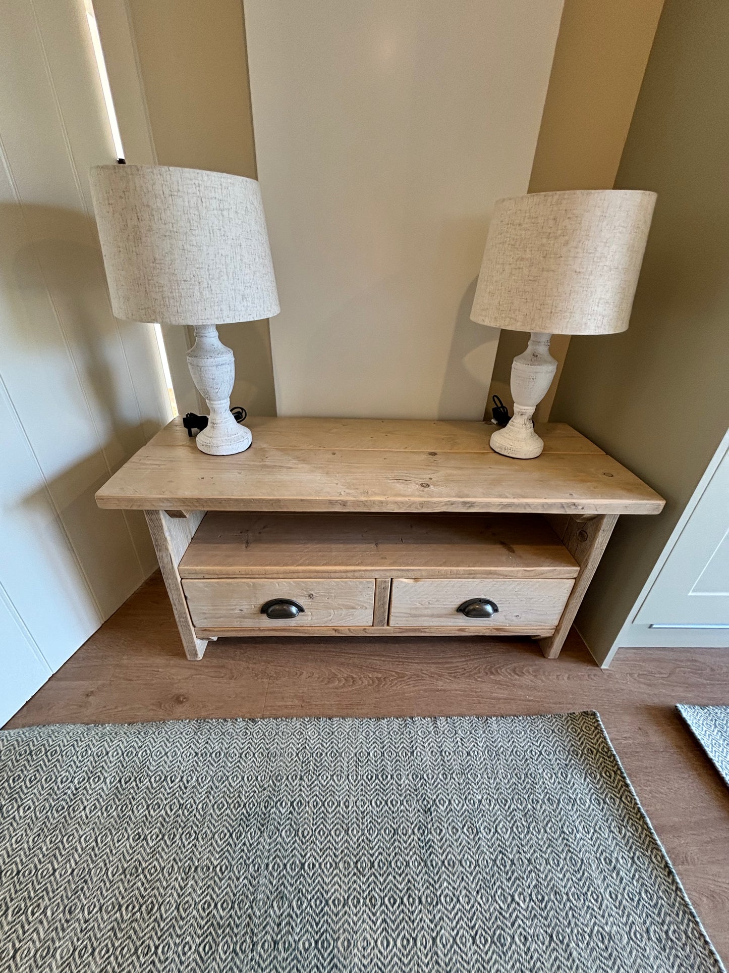Still and Bloom Washed Oak TV Stand