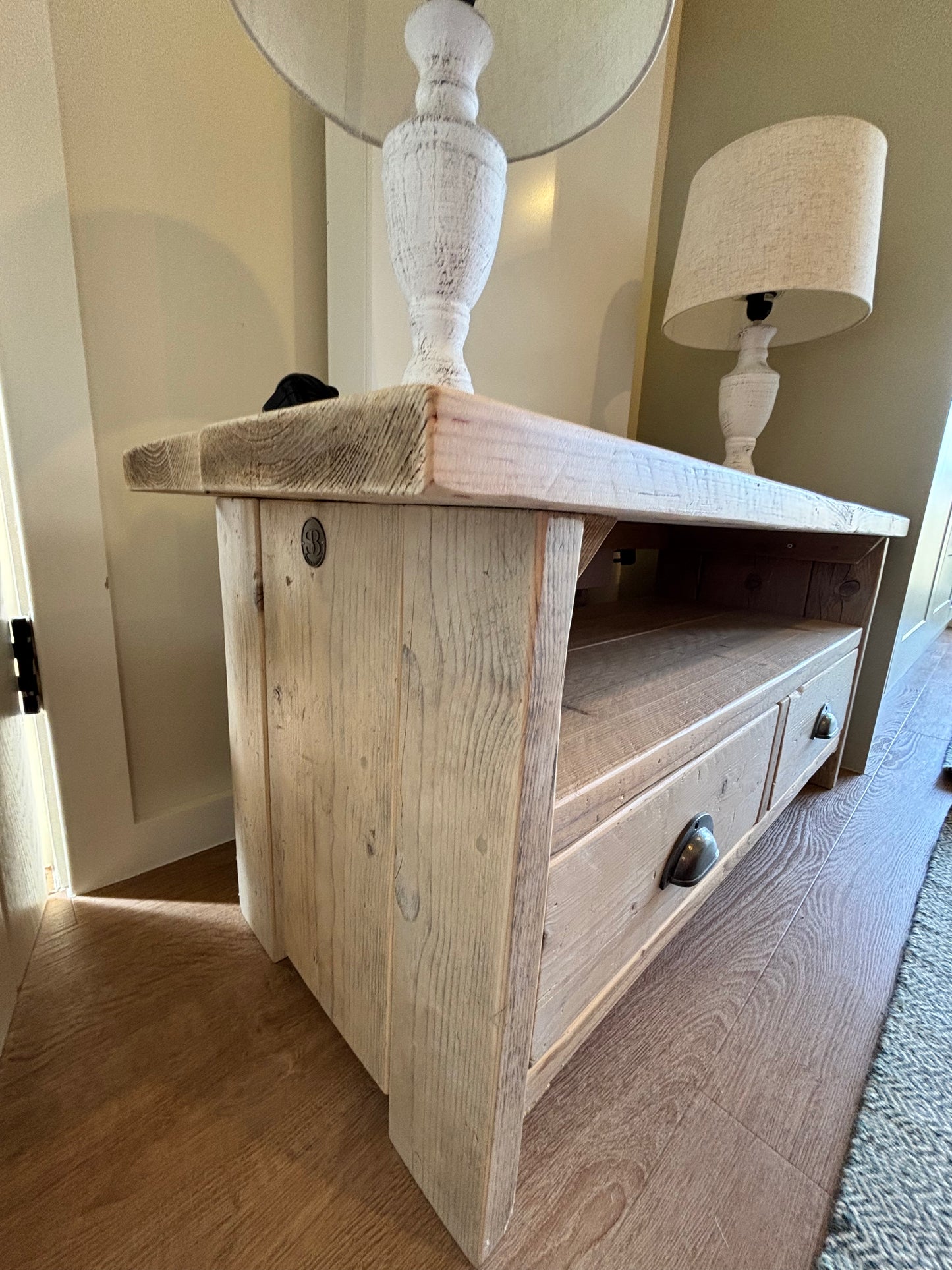 Still and Bloom Washed Oak TV Stand