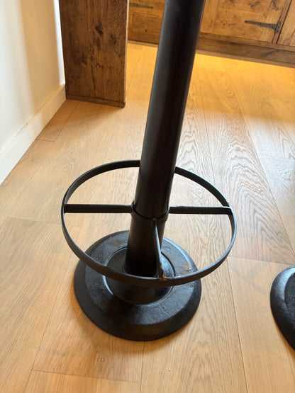 Smithers of Stamford Pair of Leather Bar Stools