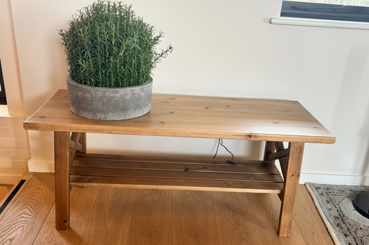 Antiques and More Wooden Table With Crossed sides