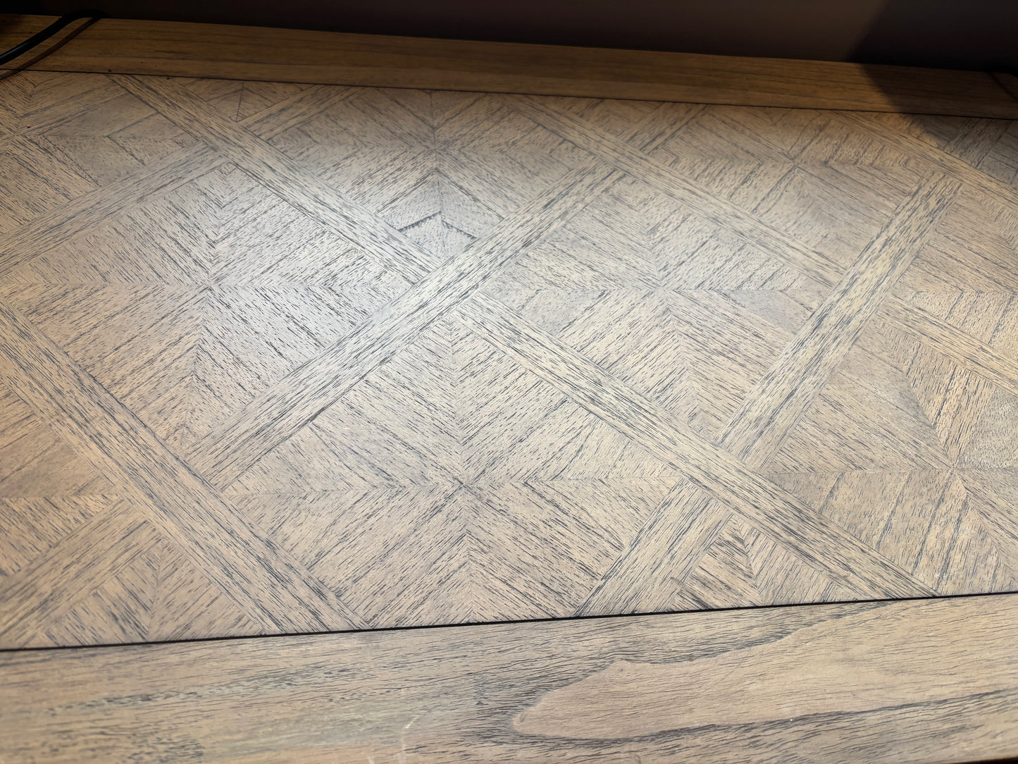 Graham and Green Oak Desk with Patterned Inlays