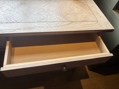 Graham and Green Oak Desk with Patterned Inlays