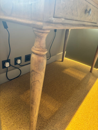 Graham and Green Oak Desk with Patterned Inlays