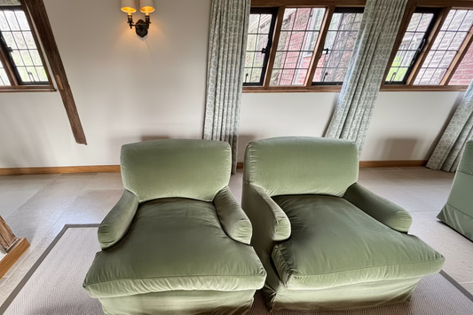 Cream Chevron Rug with brown edging