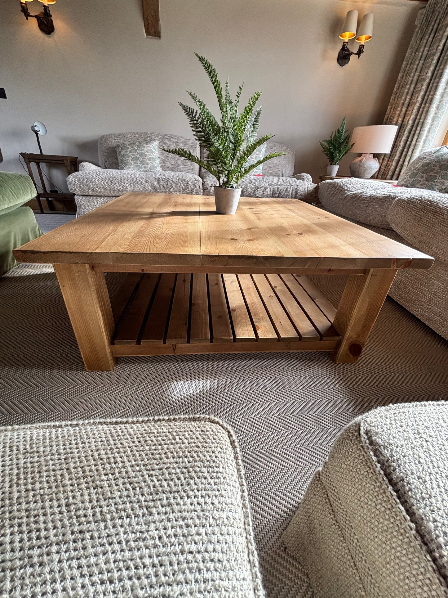 Rustic Made Decor Oak Square Coffee Table