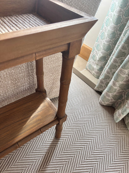 Oka Pair of sofa side tables with texture inlay